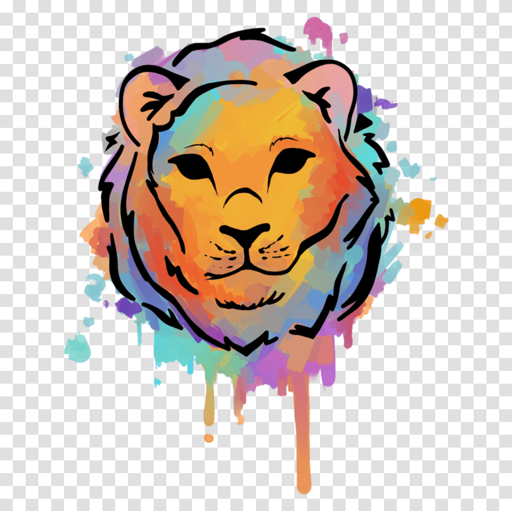 Watercolor Lion By Little Space Ace Watercolor Painting, Modern Art, Head Transparent Png