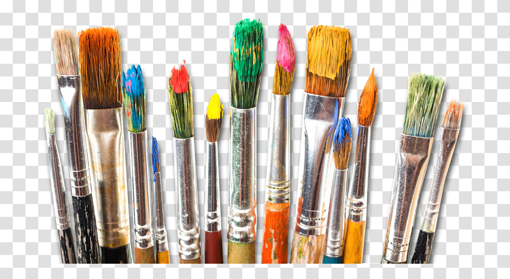 Watercolor Paint Brush Painting Paint Brushes With Paint, Tool, Toothbrush Transparent Png