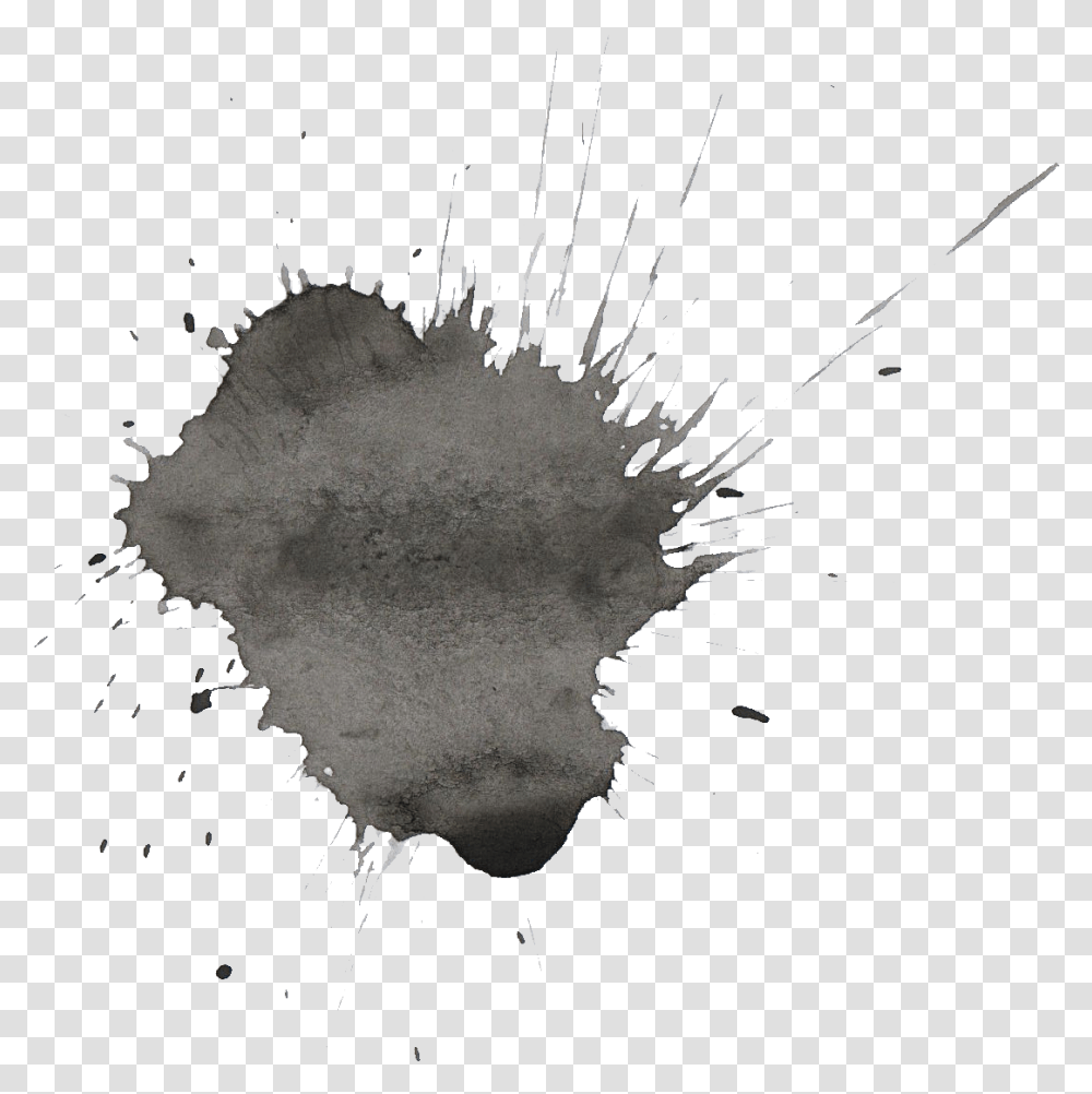 Watercolor Painting Black And White Wh 1172429 Grey Paint Splash, Outdoors, Nature, Food, Outer Space Transparent Png