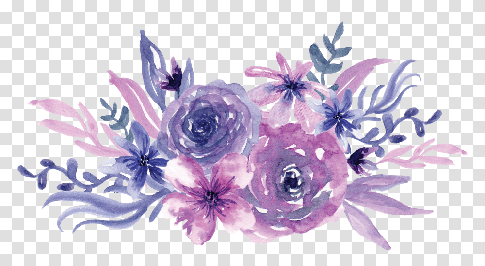 Watercolor Painting Flower Purple Purple Flower, Plant, Floral Design, Pattern, Graphics Transparent Png