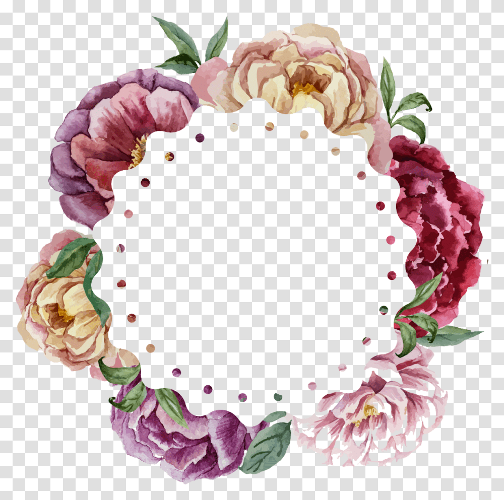 Watercolor Painting Flower Wreath Wedding Ring Flowers, Plant, Blossom, Pattern Transparent Png