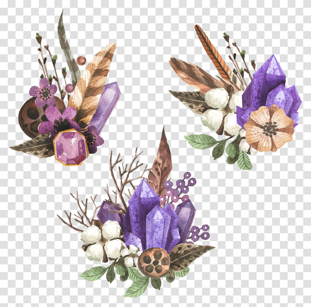 Watercolor Painting Gemstone Spotify Watercolor Flowers Watercolor Gemstones, Plant, Floral Design, Pattern, Graphics Transparent Png