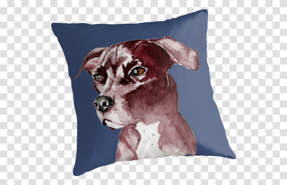 Watercolor Painting Of A Pitbull Dog Watercolor Painting, Cushion, Pillow, Cream, Dessert Transparent Png