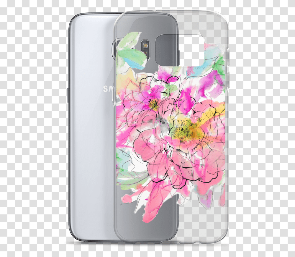 Watercolor Peony Samsung Case Mobile Phone Case, Electronics, Cell Phone Transparent Png