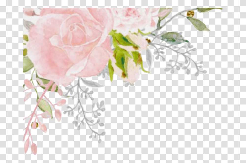 Watercolor Pink Flowers Floral Corner Roses Pastel Corner Pink Flower Watercolor, Plant, Floral Design, Pattern, Graphics Transparent Png