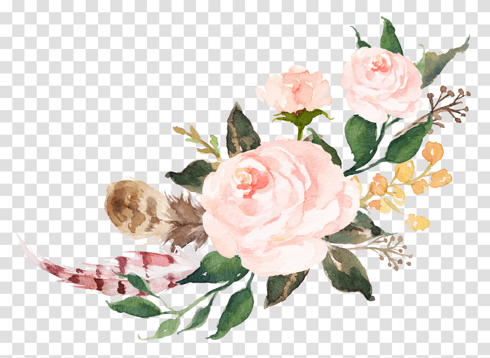 Watercolor Pink Flowers Transparent Png