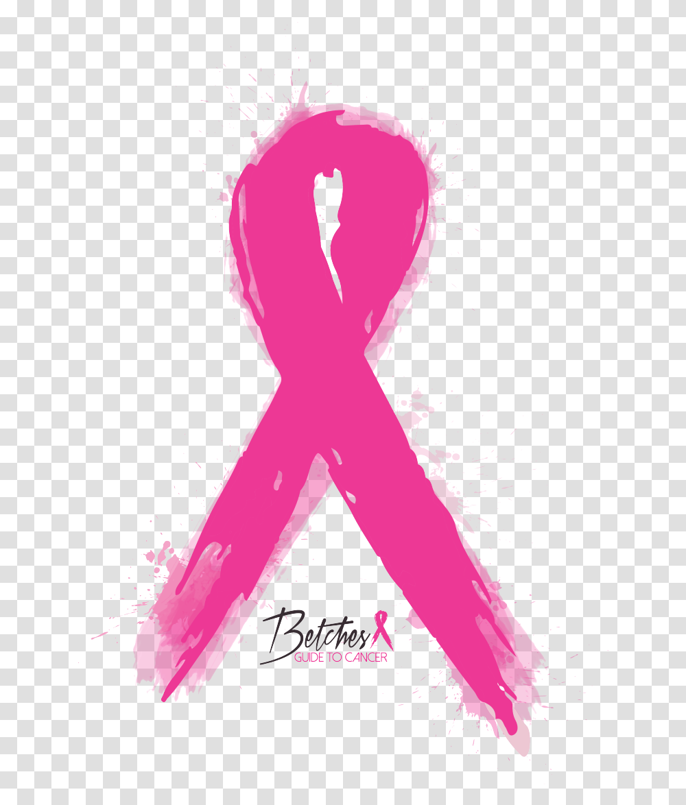 Watercolor Pink Ribbon Betches Guide To Cancer Shop Background Pink Ribbon Logo, Alphabet, Poster, Advertisement Transparent Png