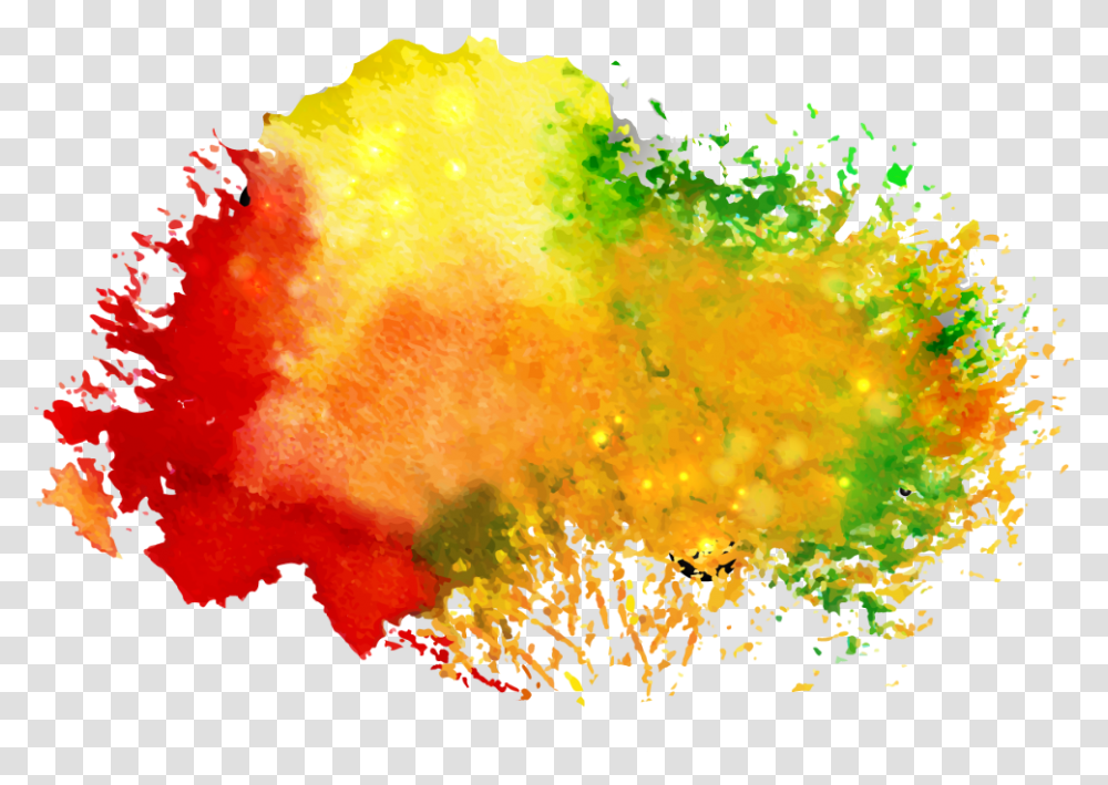 Watercolor Pull Colorful Colored Color Splash Paint Watercolor Color Splash, Fractal, Pattern Transparent Png