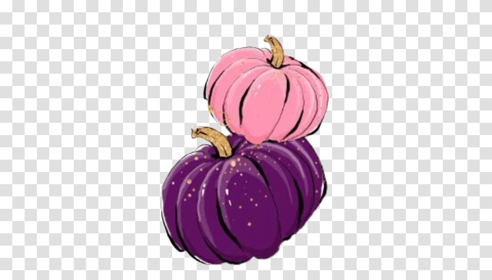 Watercolor Pumpkin Pumpkins Pink Purple Clipart Hallowe Pumpkin, Plant, Vegetable, Food, Eggplant Transparent Png