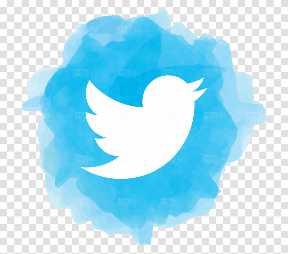 Watercolor Social Media Icon Logo Twitter Button Circle, Nature, Outdoors, Ice, Animal Transparent Png