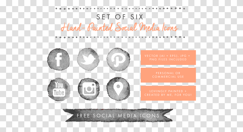 Watercolor Social Media Icons Free Watercolor Social Media Icons, Text, Number, Symbol, Advertisement Transparent Png