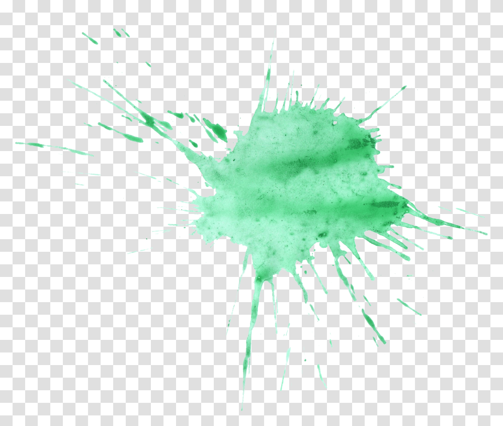 Watercolor Splatter Green, Hand, Sea Life, Animal, Invertebrate Transparent Png