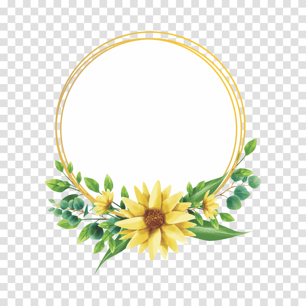 Watercolor Style Sunflower Frame Design Download Free Arco De Girassol, Graphics, Art, Floral Design, Pattern Transparent Png