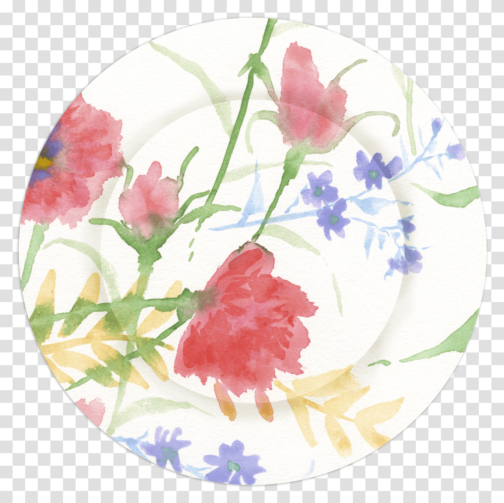 Watercolor Summer Garden, Porcelain, Pottery, Plant Transparent Png