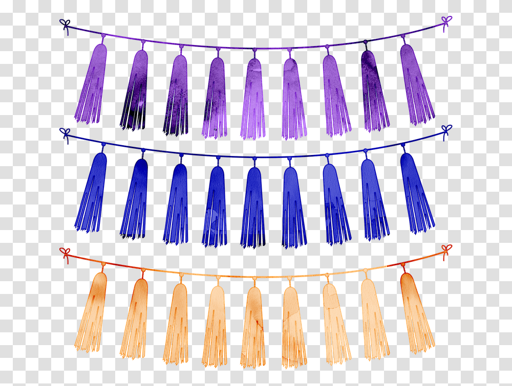 Watercolor Tassels Tassel Bunting Purple Tassel Garland, Brush, Tool, Pattern, Screen Transparent Png