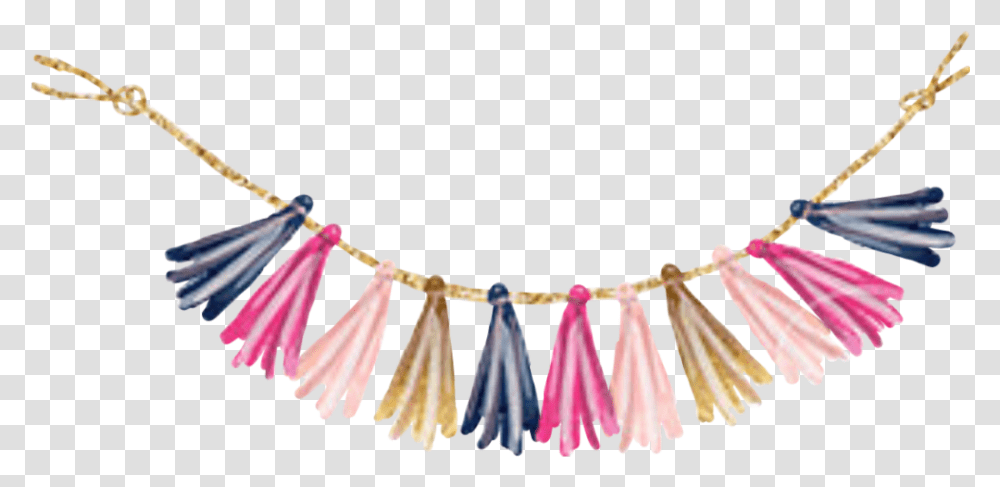 Watercolor Tassle Garland Banner Pennant Flags Necklace, Accessories, Accessory, Bow, Furniture Transparent Png