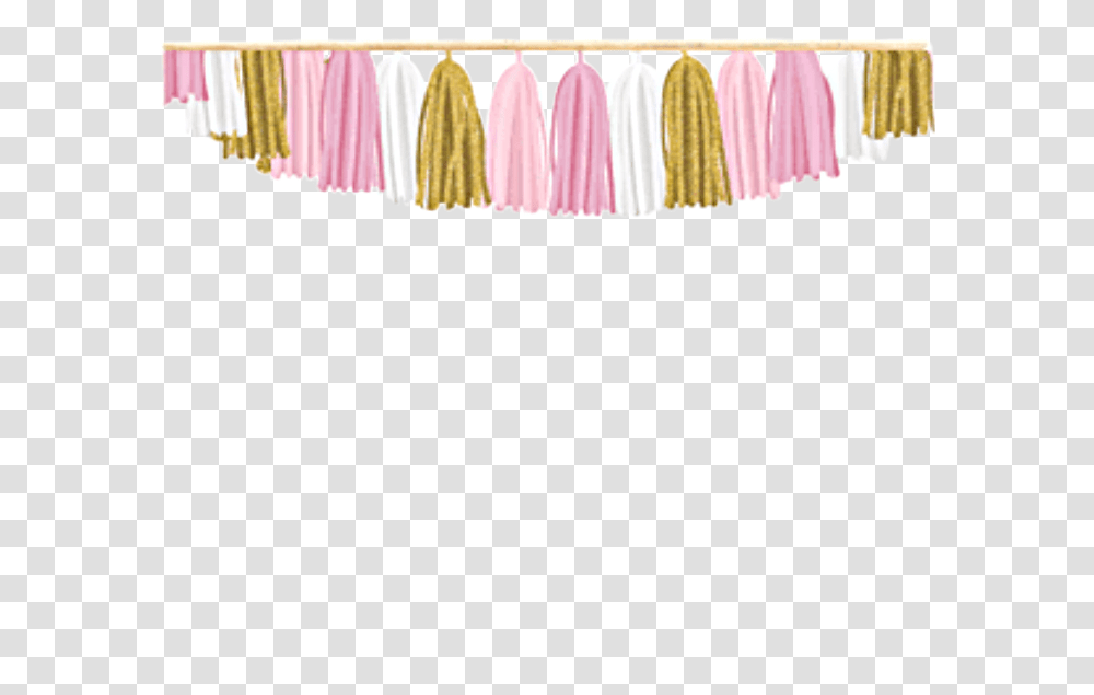 Watercolor Tassles Banner Garland Pink Gold White Strin Pink White And Gold Banner, Clothing, Apparel, Hat, Cushion Transparent Png