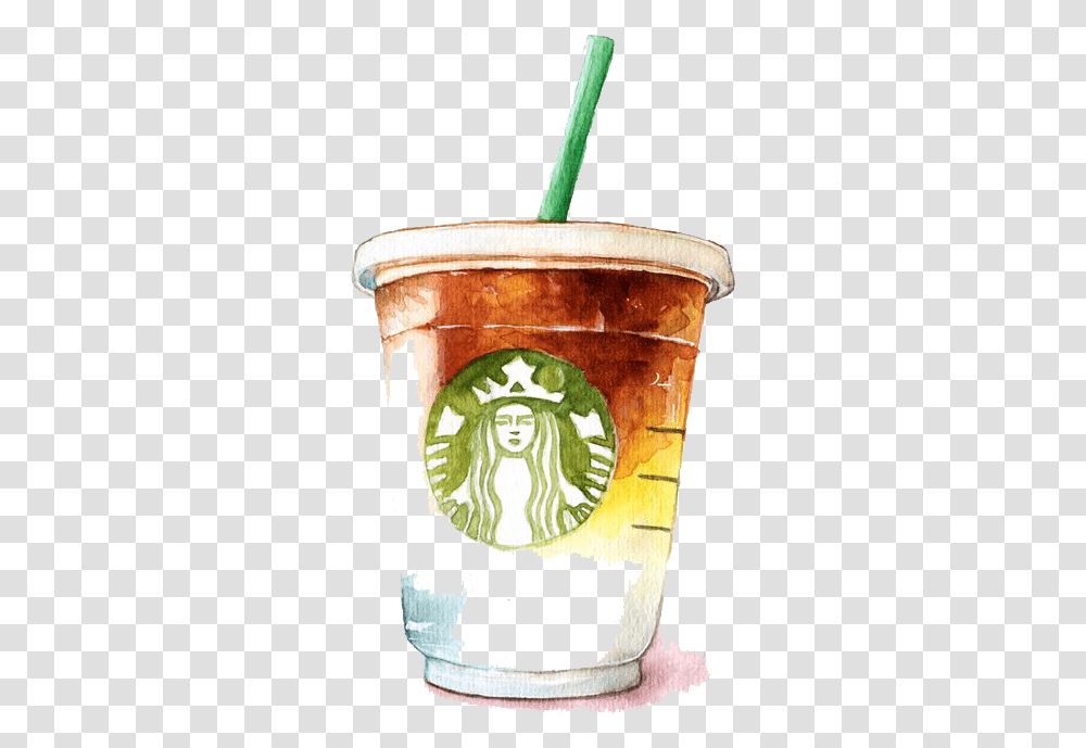 Watercolor Tea Coffee Starbucks Latte Starbuck, Cup, Coffee Cup, Pot, Bucket Transparent Png