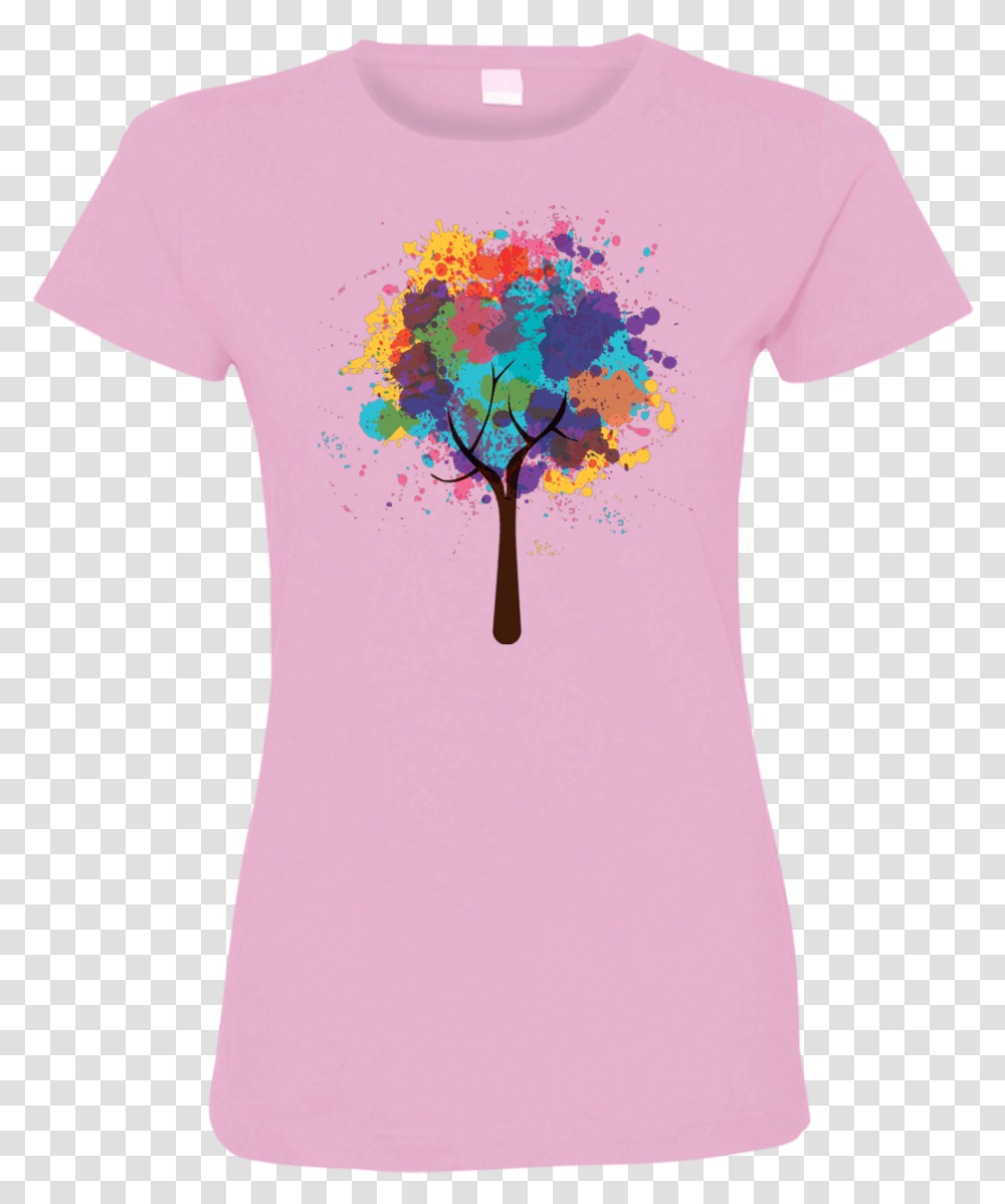 Watercolor Tree Ladies T Shirt Tree, Plant, T-Shirt, Flower Transparent Png