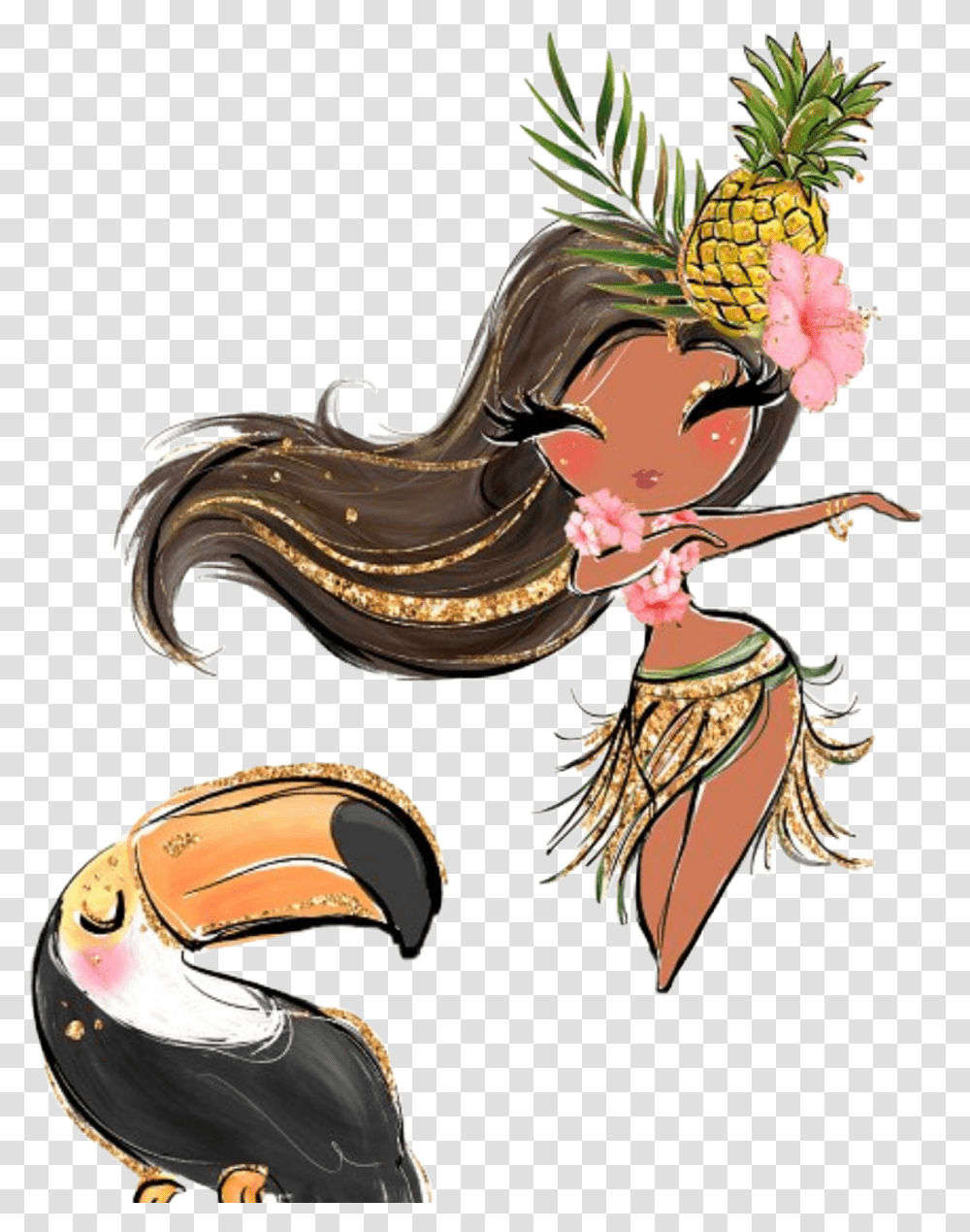 Watercolor Tropical Bellydancer Parrot Hawaiian Iphone 6 Mermaid, Toy, Hula Transparent Png