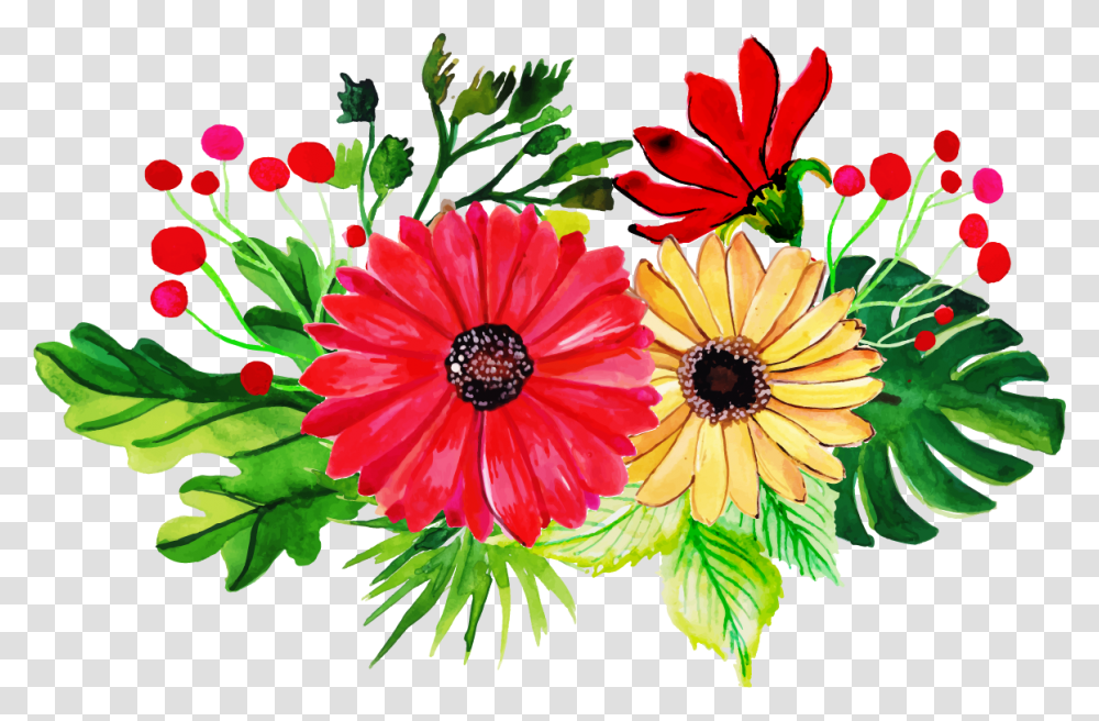 Watercolor Tropical Floral Background Free, Plant, Floral Design, Pattern Transparent Png