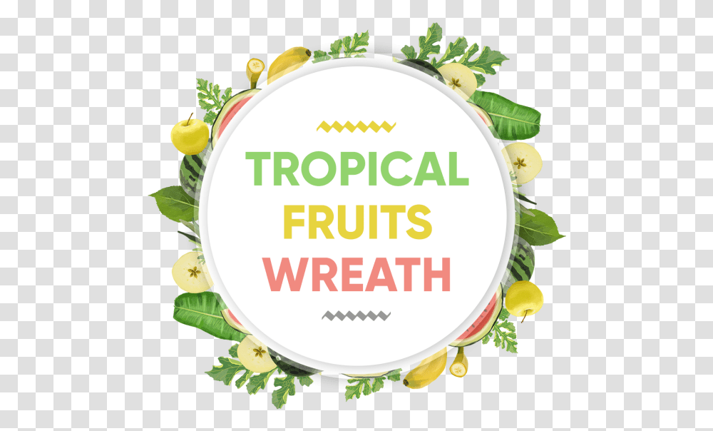 Watercolor Tropical Fruits Wreath Badge Frame Watercolor Watercolor Fruit Frame, Floral Design, Pattern Transparent Png