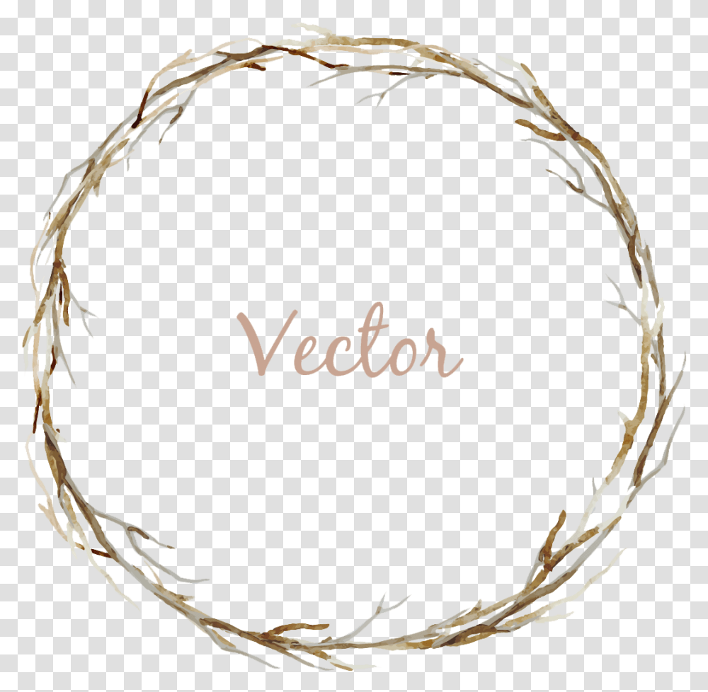 Watercolor Twig Wreath, Barbed Wire, Hoop Transparent Png