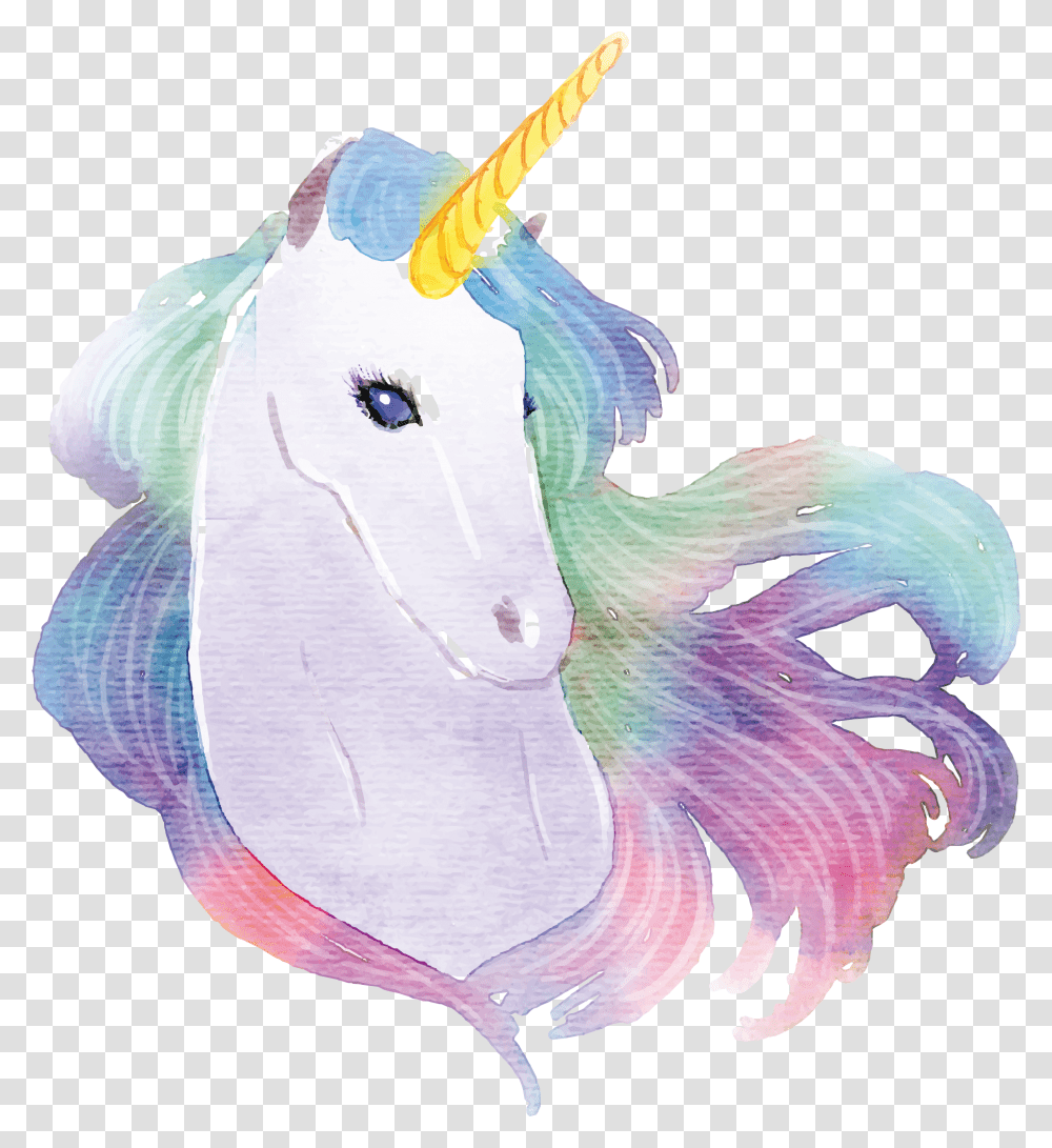 Watercolor Unicorn Background, Drawing, Animal Transparent Png