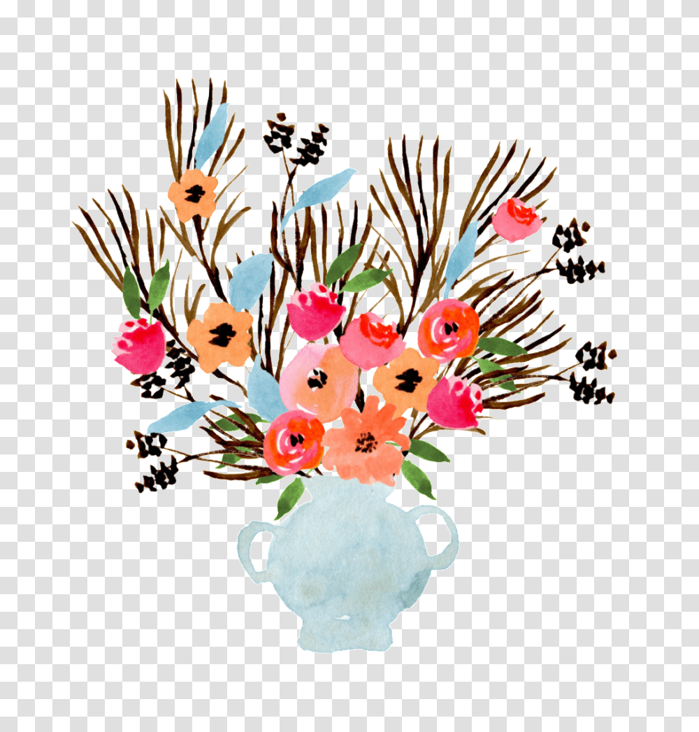 Watercolor Vase Decoration Vector Free Download Vector, Floral Design, Pattern Transparent Png