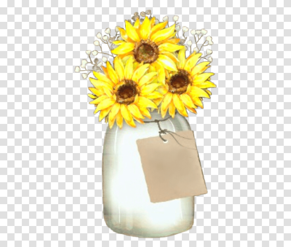 Watercolor Vase Flowers Sunflowers Bouquet Freetoedit Artificial Flower, Plant, Blossom, Daisy, Daisies Transparent Png