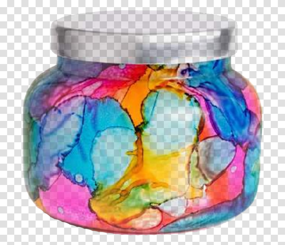 Watercolor Volcano Candle Capri Blue Candles, Jar, Painting, Wasp, Insect Transparent Png