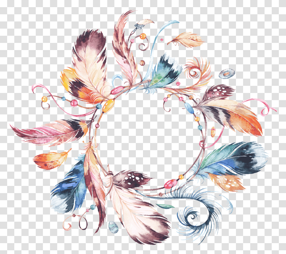 Watercolor Watercolour Flowers Feather Bouquet, Floral Design, Pattern Transparent Png