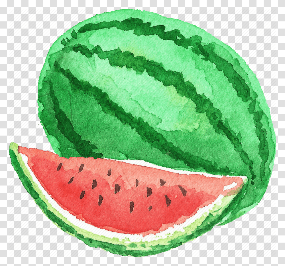 Watercolor Watermelon, Plant, Fruit, Food, Rug Transparent Png