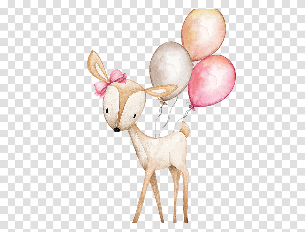Watercolor Woodland Animal Clipart, Balloon, Fungus, Egg, Food Transparent Png