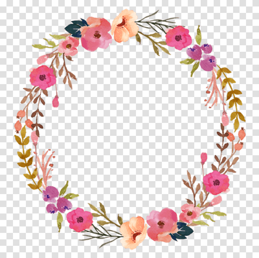 Watercolor Wreath Flower Pink Floral Wreath, Floral Design, Pattern Transparent Png