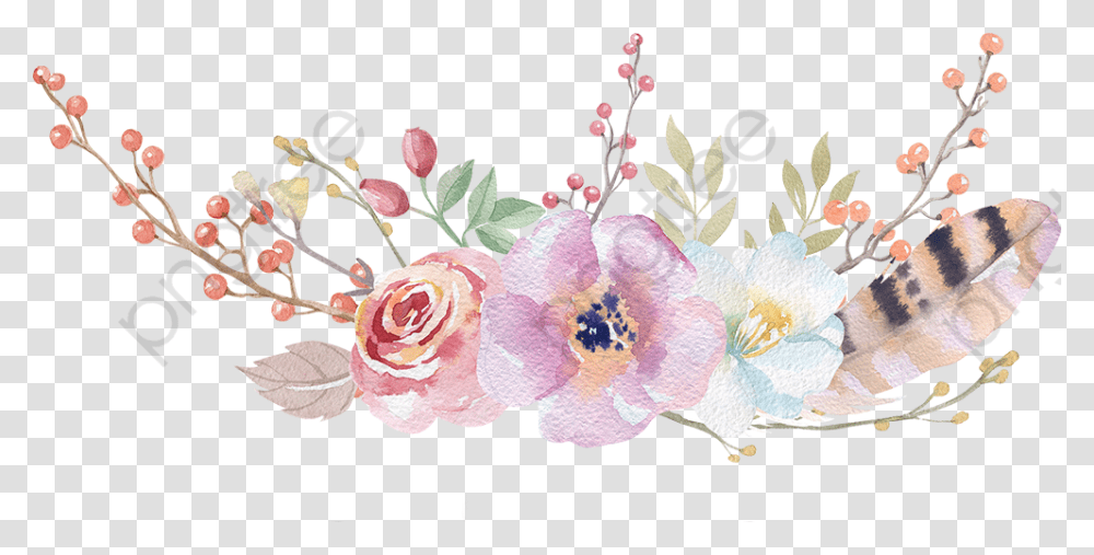 Watercolour Boho Flowers, Plant, Petal, Floral Design, Pattern Transparent Png