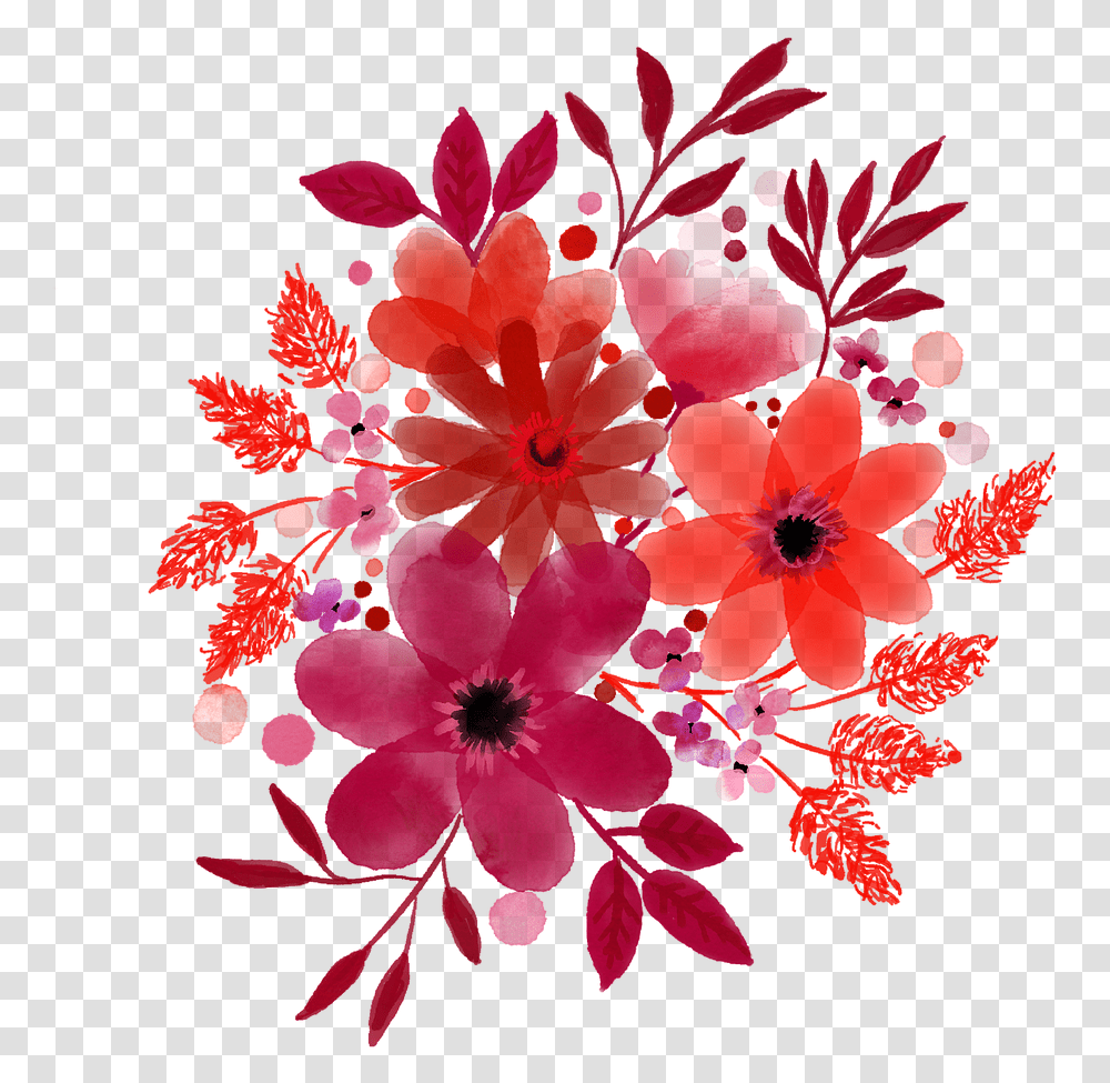 Watercolour Flowers Red Watercolor Free Photo Welcome To The Lord's House, Floral Design, Pattern Transparent Png