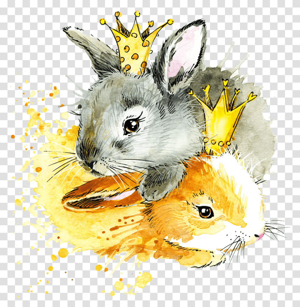 Watercolour Illustration Rabbit, Bird, Animal, Mammal, Advertisement Transparent Png
