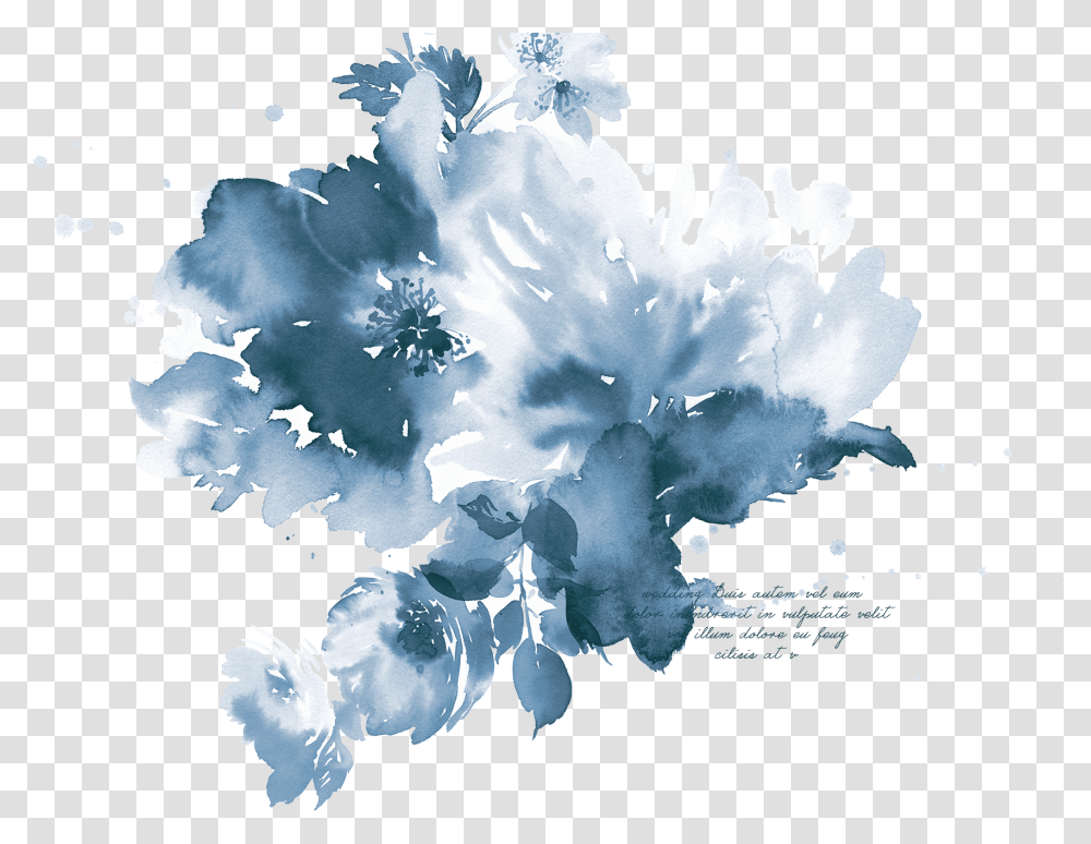 Watercolour Navy Blue Abstract, Nature, Plant, Outdoors, Ice Transparent Png
