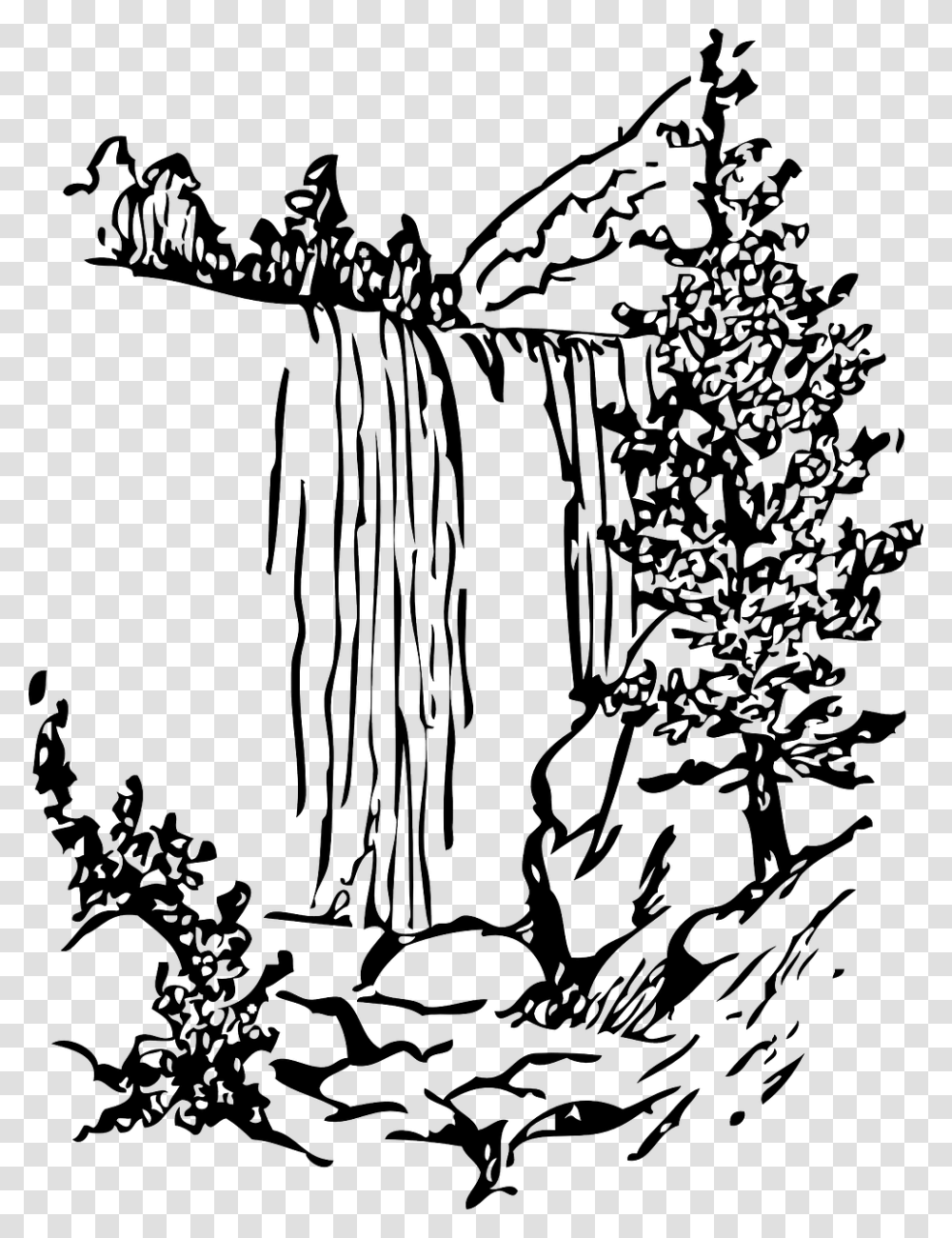 Waterfall Clipart Black And White, Cross, Crucifix, Fountain Transparent Png