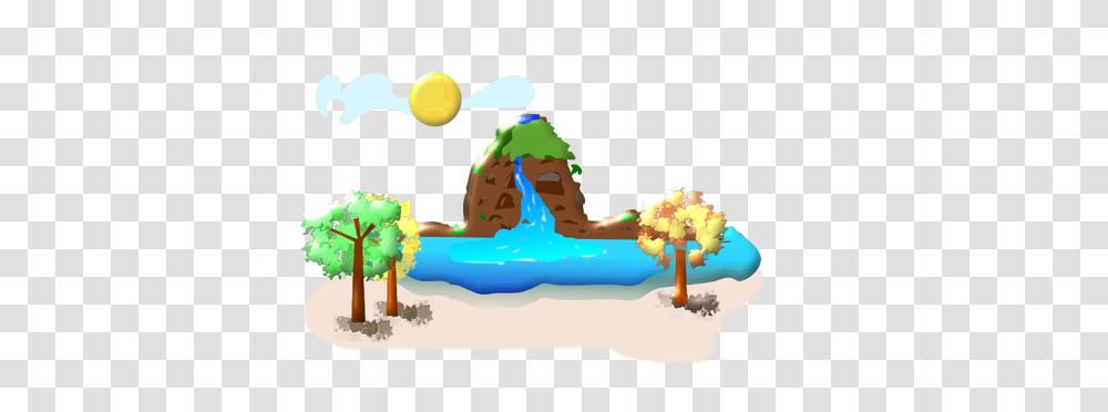 Waterfall Farm Vector Image, Birthday Cake, Outdoors, Nature, Inflatable Transparent Png