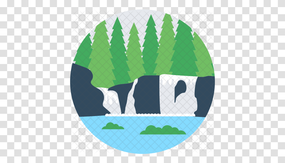 Waterfall Icon Of Flat Style Water Fall Icon, Outdoors, Nature, Golf Ball, Sport Transparent Png