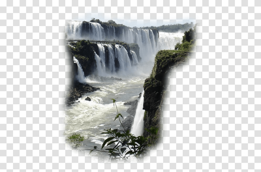 Waterfall Painting River Stream Water Resources Iguazu Falls, Outdoors, Nature, Scenery, Vegetation Transparent Png