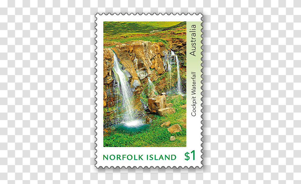 Waterfall, Postage Stamp, River, Outdoors, Nature Transparent Png