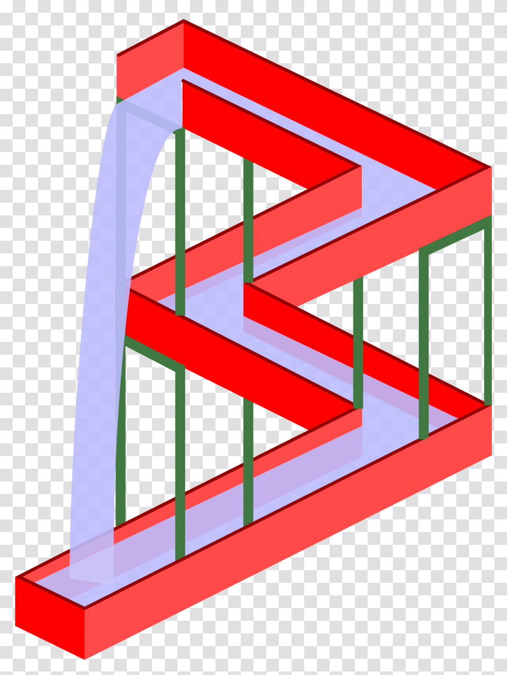 Waterfall, Triangle, Alphabet, Handrail Transparent Png