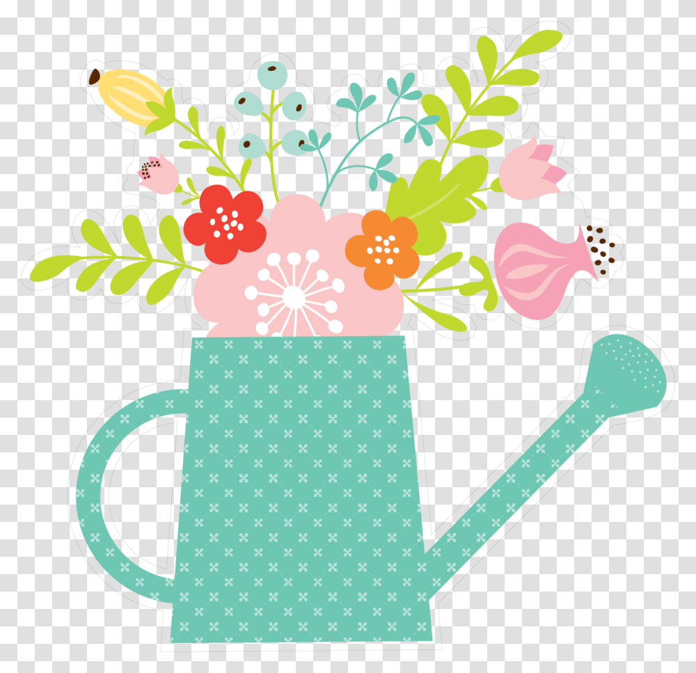 Watering Can Print Amp Cut File Echo Park Hello Spring, Tin, Pattern Transparent Png