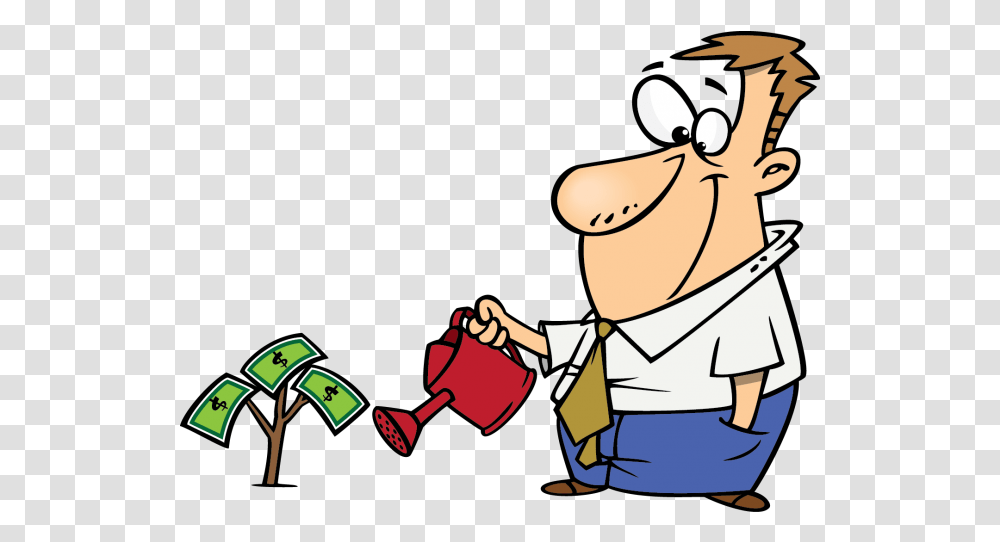 Watering Money Tree Cartoon Money Tree Clipart, Tin, Can, Watering Can Transparent Png