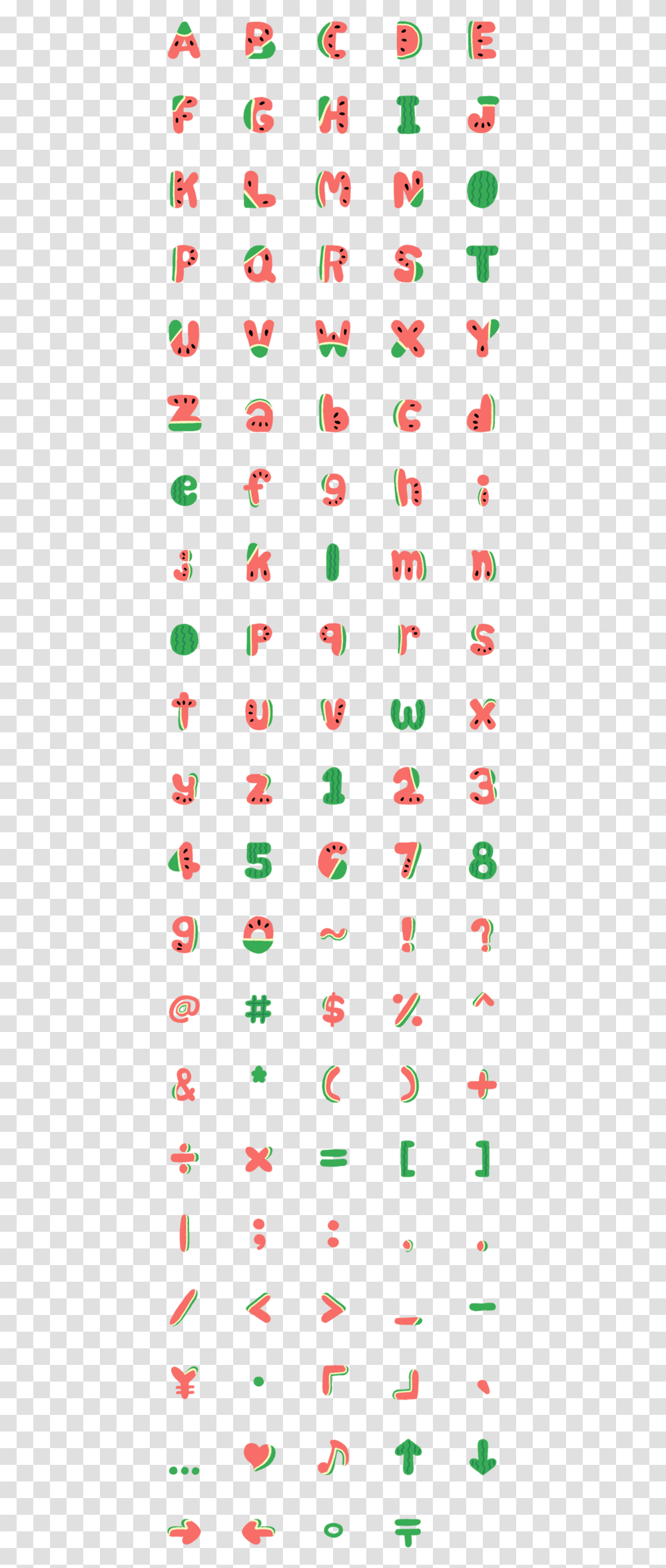Watermelon Emoji, Number, Alphabet Transparent Png