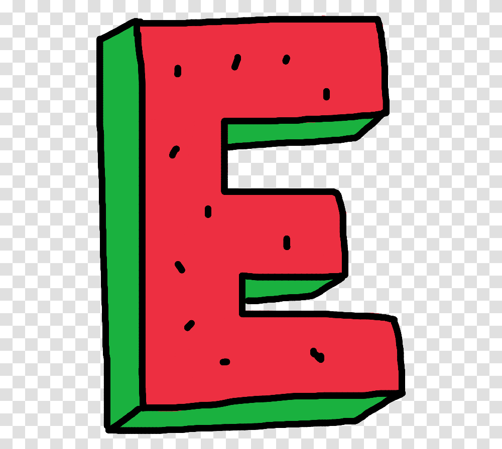 Watermelon Letter Alphabet E, Number, Mailbox Transparent Png