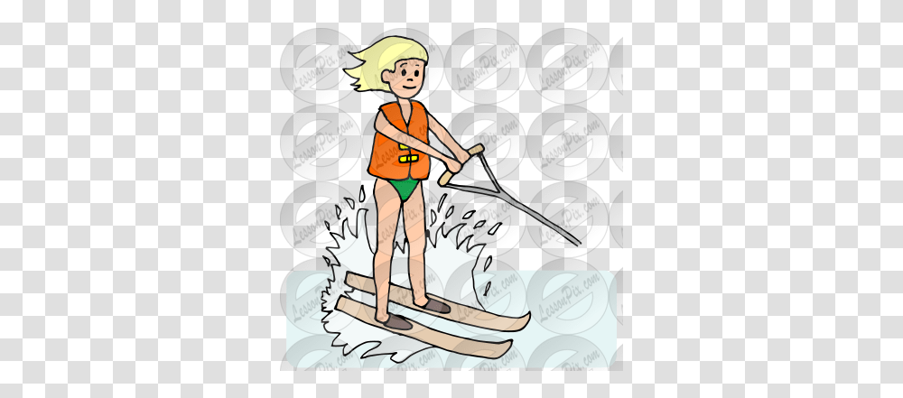 Waterski Picture For Classroom Therapy Use Great For Women, Person, Oars, Paddle, Washing Transparent Png
